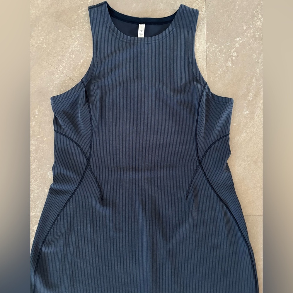 Lululemon Ribbed Softstreme Slim-Fit Tank Dress, Size 14 - Picture 3 of 9
